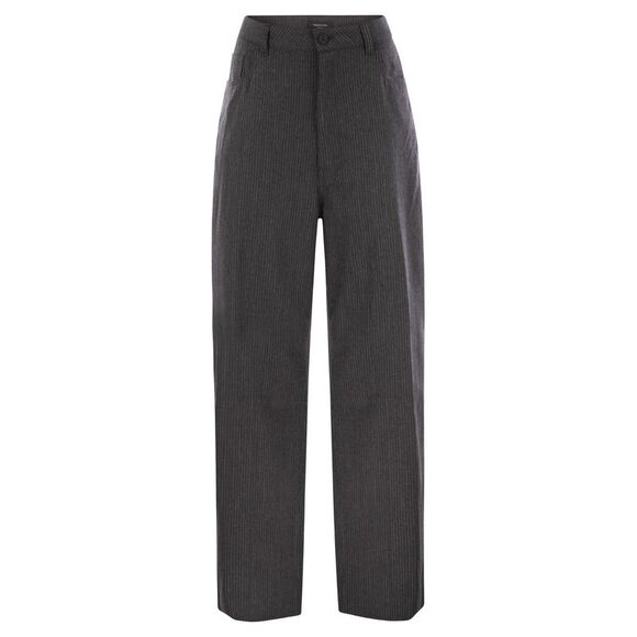 Fabiana Filippi Women 5-Pocket Virgin Wool Pinstripe Trousers